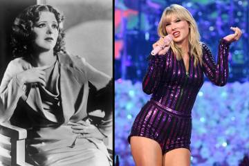 La actriz Clara Bow mostrada el 3 de septiembre de 1932 y la cantante Taylor Swift. ARCHIVO (Fo ...