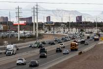 Automovilistas circulan por la U.S. Highway 95, el viernes 10 de marzo de 2023, en esta vista d ...