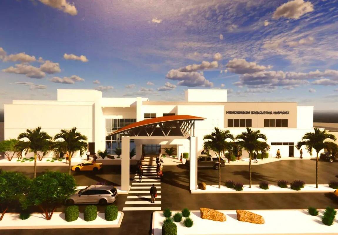 Una representación artística del Aeropuerto Ejecutivo de Henderson donde se planean algunas d ...