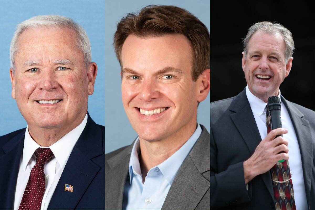 Mark Robertson, Drew Johnson y John Lee (de izquierda a derecha) lideraban sus respectivas elec ...