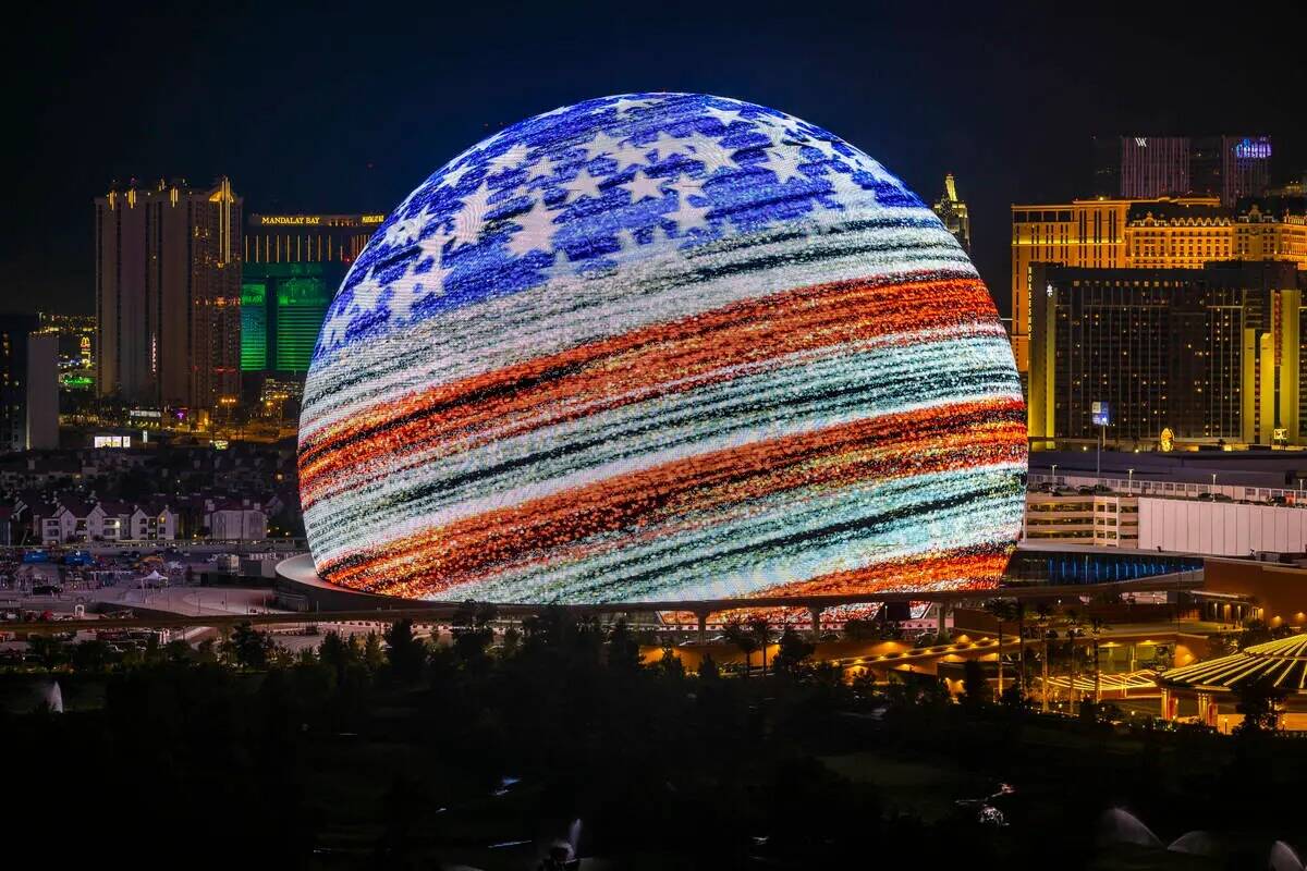 La Sphere ilumina el horizonte de Las Vegas con un deslumbrante espectáculo para celebrar el D ...