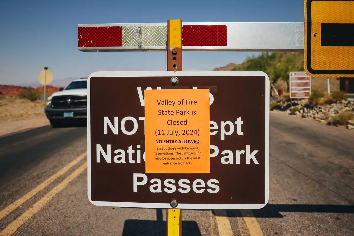 El Valley of Fire State Park estuvo cerrado a los visitantes el jueves 11 de julio de 2024, en ...