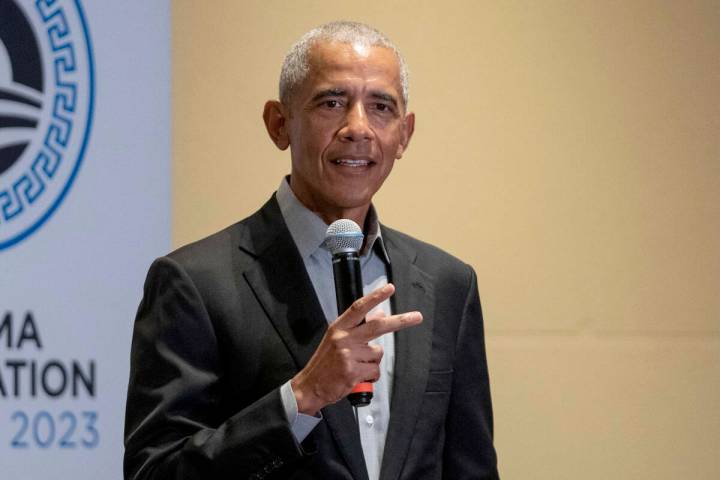 El expresidente Barack Obama habla en Atenas, Grecia, el 21 de junio de 2023. (Foto de AP/Petro ...