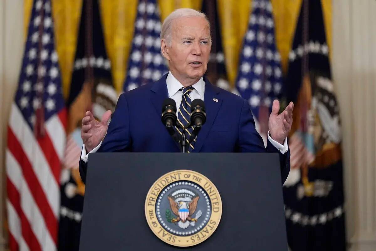 El presidente Joe Biden habla sobre una orden ejecutiva en la Sala Este de la Casa Blanca en Wa ...