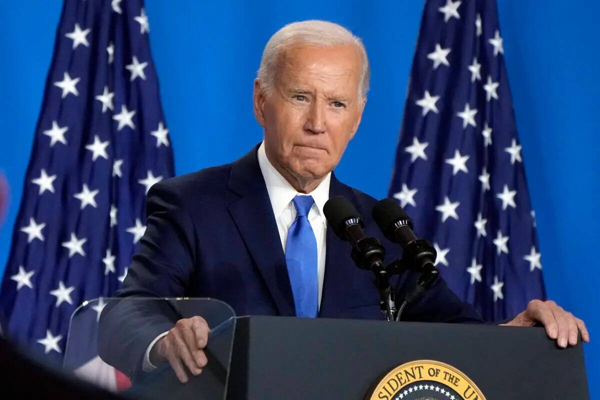 ARCHIVO - El presidente Joe Biden habla durante una rueda de prensa el 11 de julio de 2024, en ...