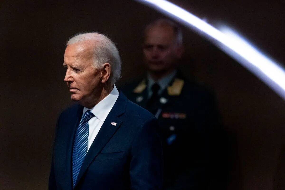 ARCHIVO - El presidente Joe Biden llega a la cumbre de la OTAN en Washington, el 10 de julio de ...