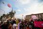 Globos son soltados durante una reunión en memoria de Lesly Palacio, quien fue encontrada ases ...