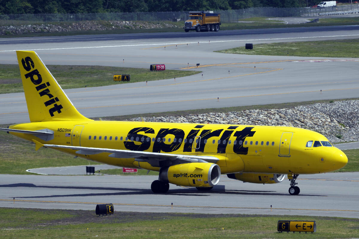 Un Airbus 319 de Spirit Airlines en el Aeropuerto Regional de Manchester Boston, el viernes 2 d ...