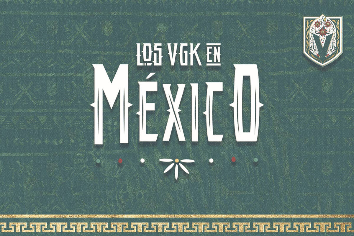 Imagen promocional del primer viaje internacional del equipo de hockey de Las Vegas a México c ...