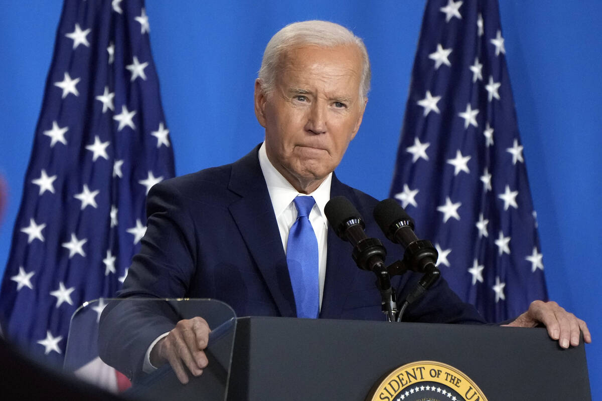 El presidente Joe Biden habla en una conferencia de prensa el 11 de julio de 2024 en Washington ...