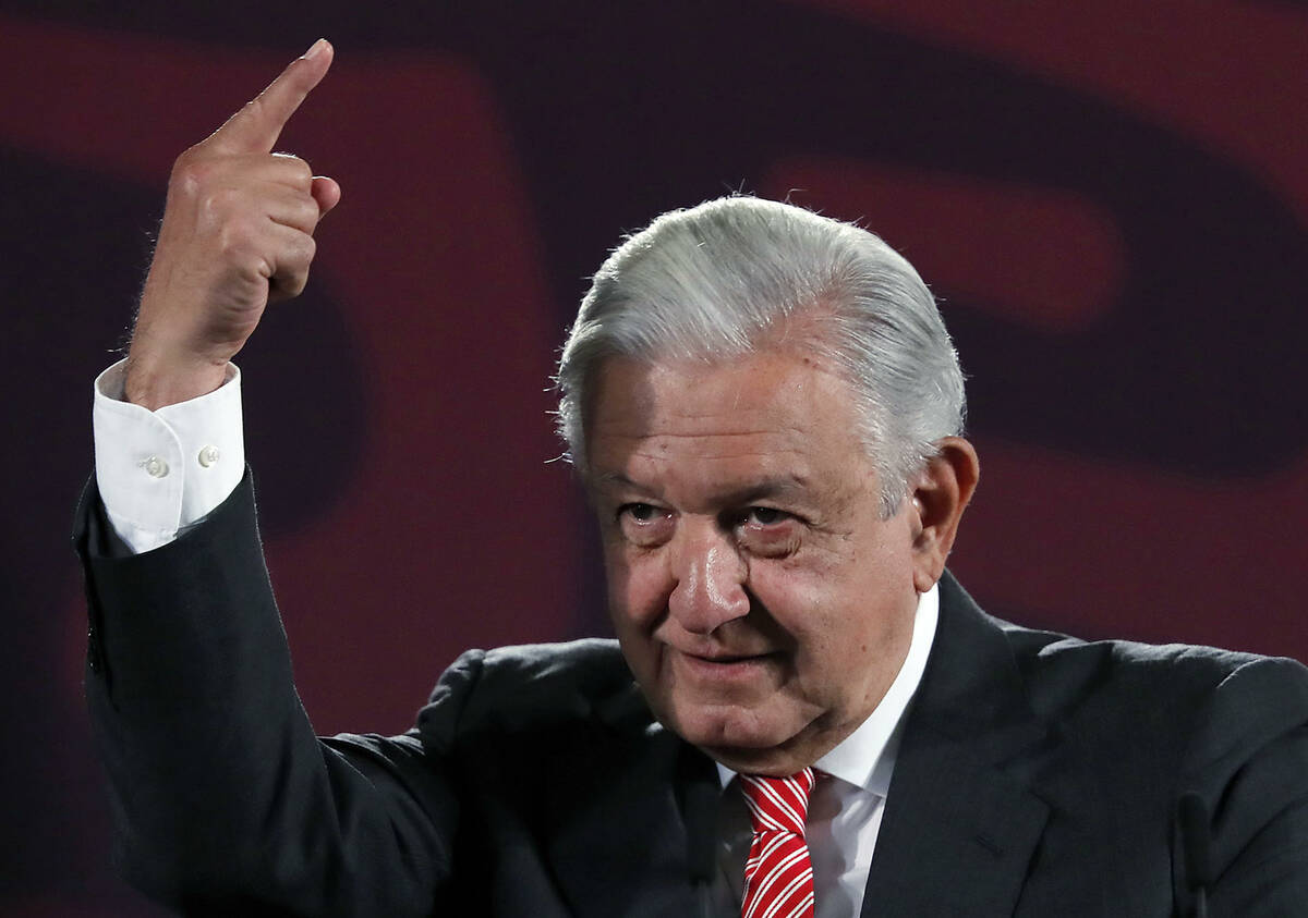 El presidente de México, Andrés Manuel López Obrador, habla durante su rueda de prensa matut ...