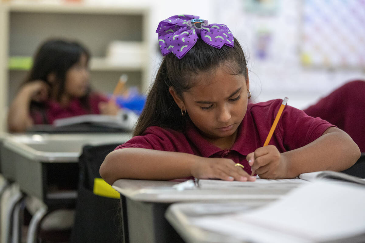 Los estudiantes de la clase de Amanda Haddad trabajan durante la jornada escolar en Futuro Acad ...