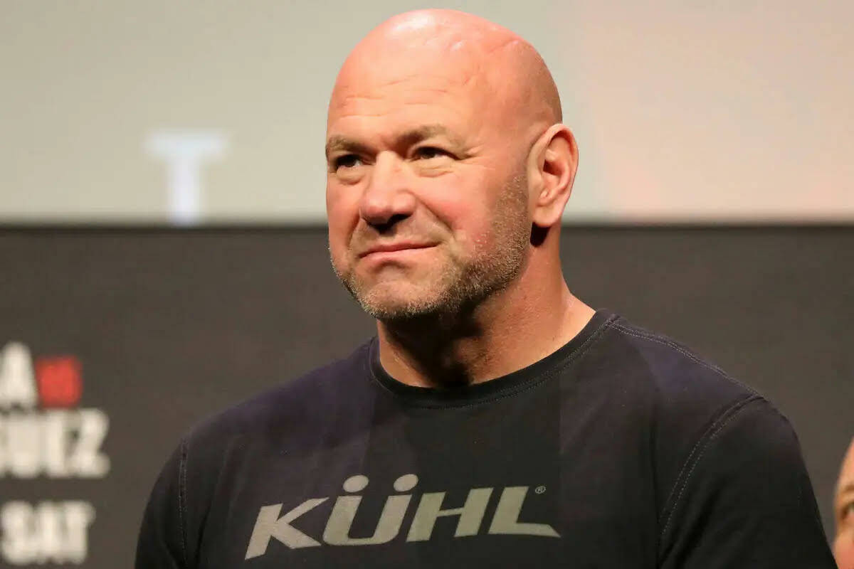 El presidente de UFC, Dana White, asiste al pesaje ceremonial para el evento de artes marciales ...