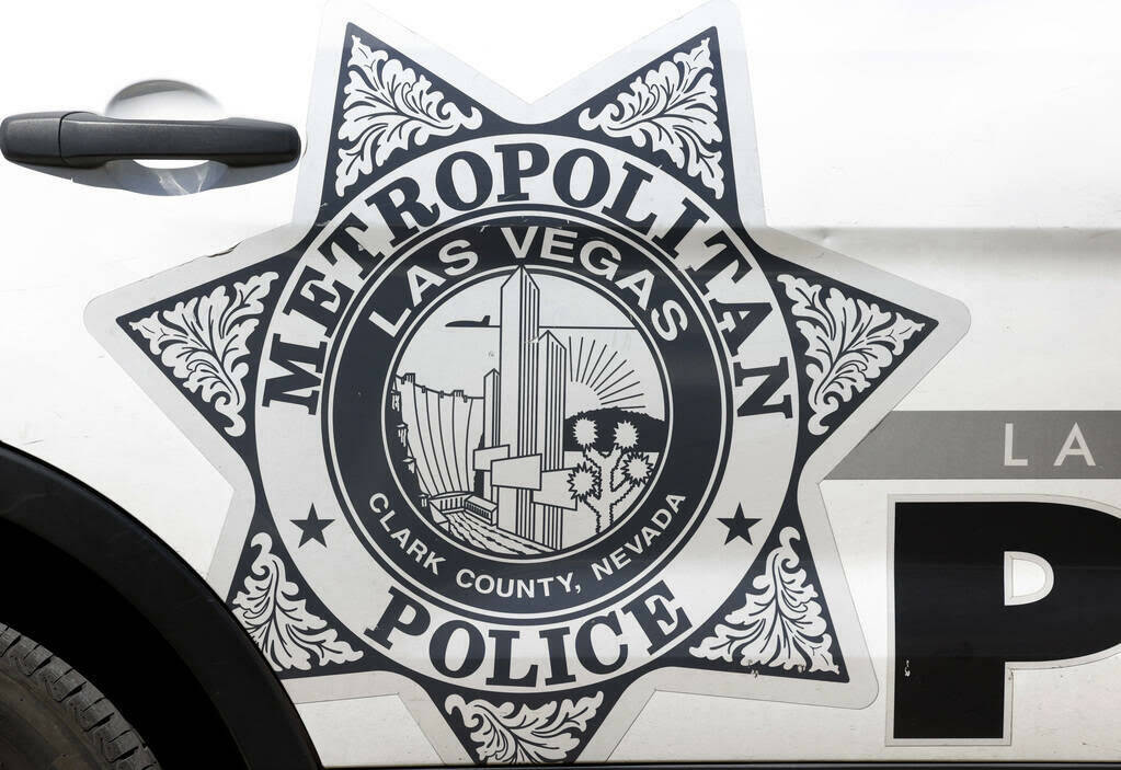 Vehículo de la policía metropolitana. Imagen tomada el lunes 8 de abril de 2024, en Las Vegas ...