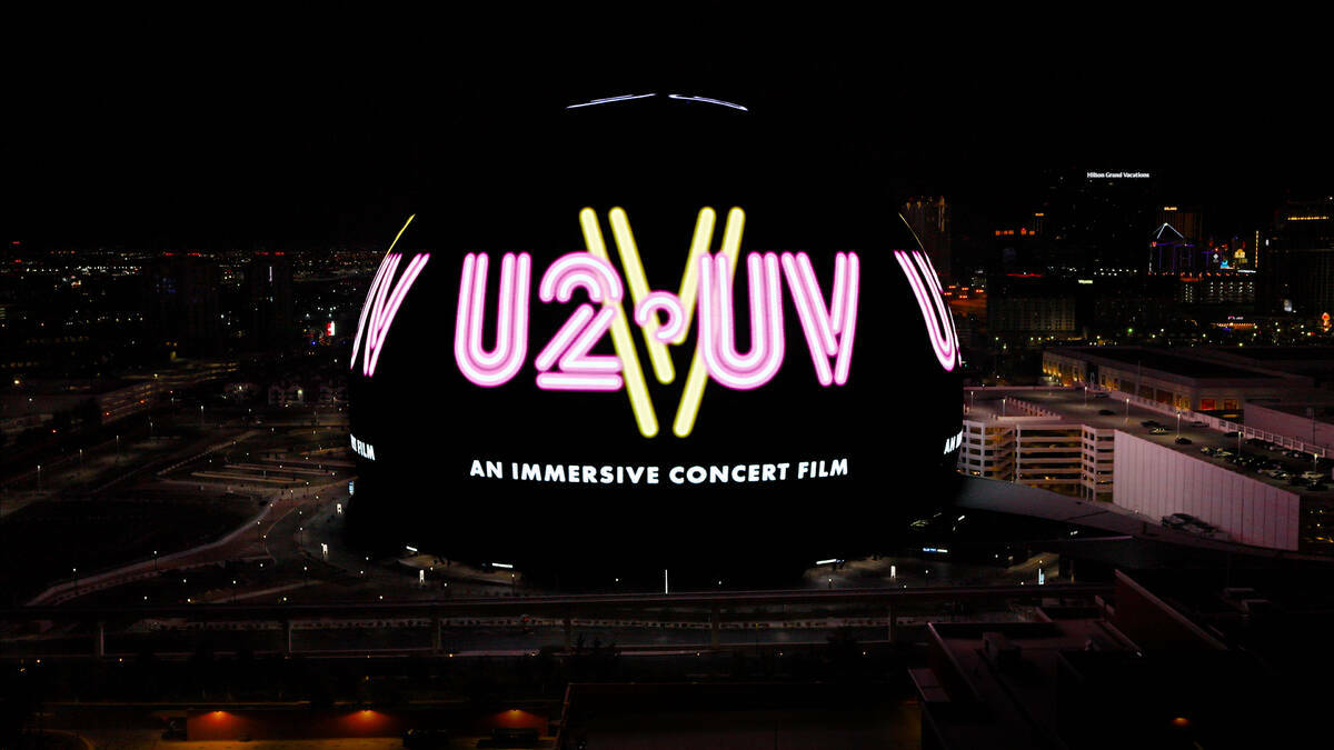 "V-U2: An Immersive Concert Film" se anuncia en la Exosphere. (Sphere Entertainment)