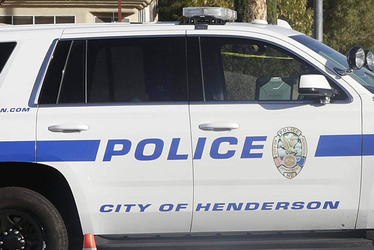 ARCHIVO - Vehículo del Departamento de Policía de Henderson. (Bizuayehu Tesfaye/Las Vegas Rev ...