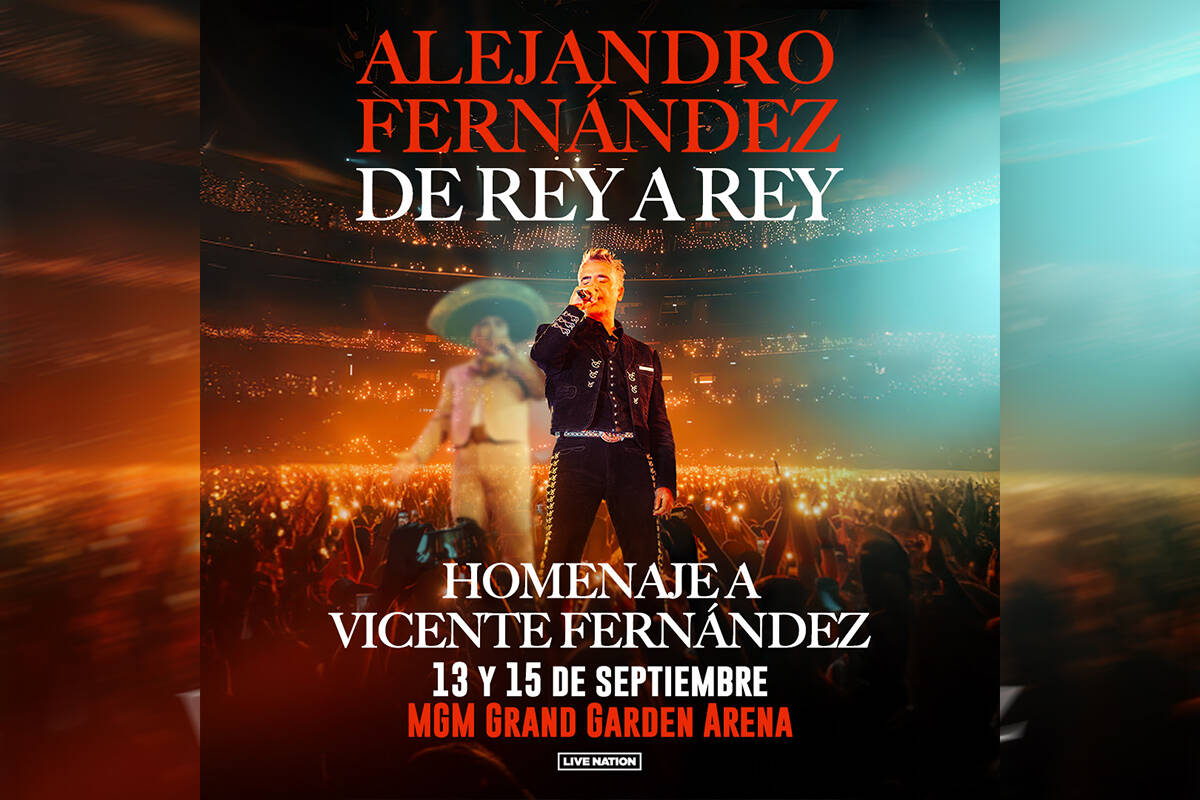 Imagen promocional de los conciertos de Alejandro Fernández en Las Vegas como parte de la Inde ...