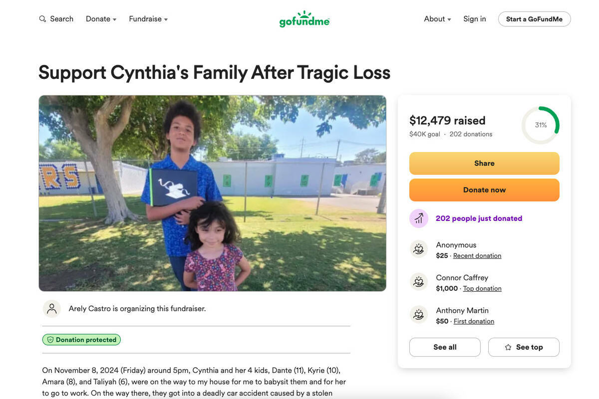 Se creó una página de GoFundMe para una familia después de que dos niños murieran y otros d ...