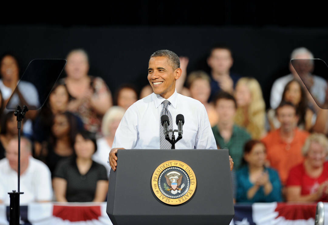 El presidente de Estados Unidos, Barack Obama, se dirige a sus partidarios en el Cashman Center ...