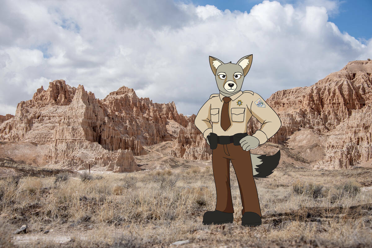 Una ilustración de la nueva mascota de los Parques Estatales de Nevada, Carson Kit Fox. (Parqu ...